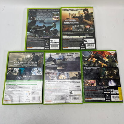 Lot of 5 Xbox 360 Games Halo Reach Halo 3 COD Black Ops Ghosts MW3 Bundle