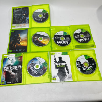 Lot of 5 Xbox 360 Games Halo Reach Halo 3 COD Black Ops Ghosts MW3 Bundle