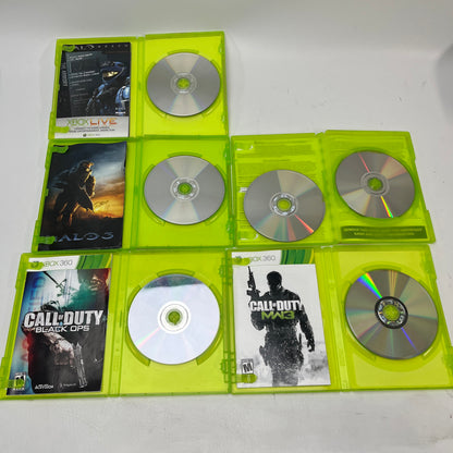 Lot of 5 Xbox 360 Games Halo Reach Halo 3 COD Black Ops Ghosts MW3 Bundle