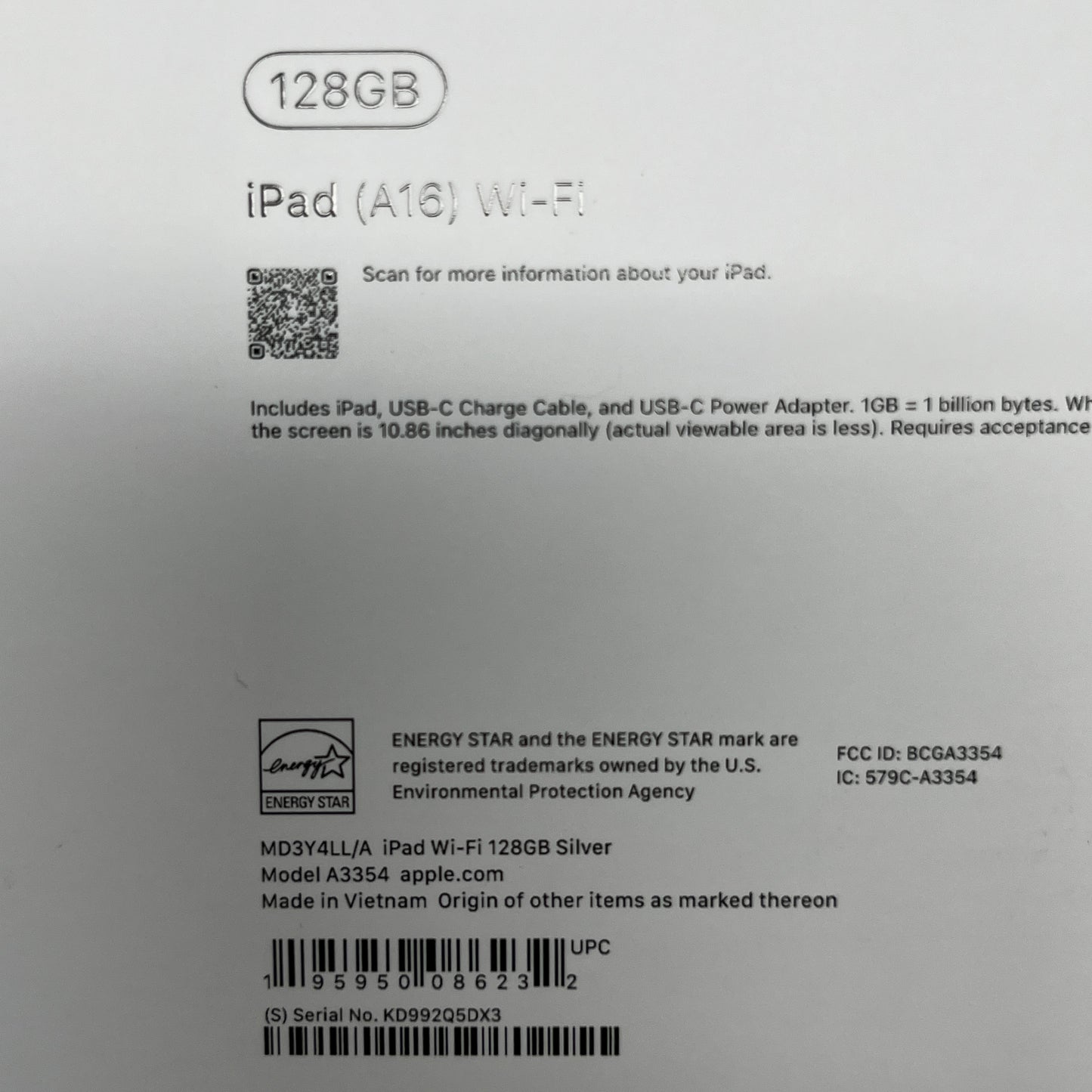 NEW Apple iPad 11-inch A16 11th GEN Wi-Fi 128GB SILVER