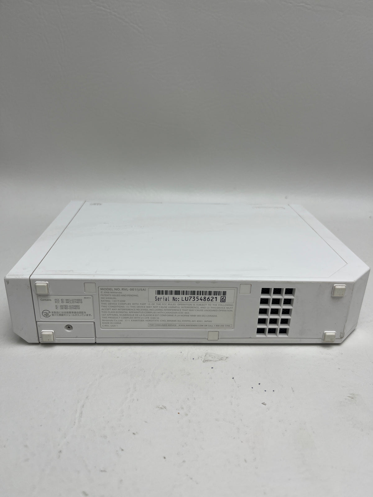 Nintendo Wii Video Game Console Only RVL-001 White