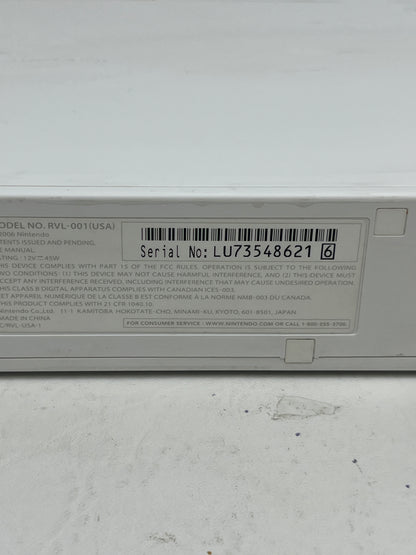Nintendo Wii Video Game Console Only RVL-001 White