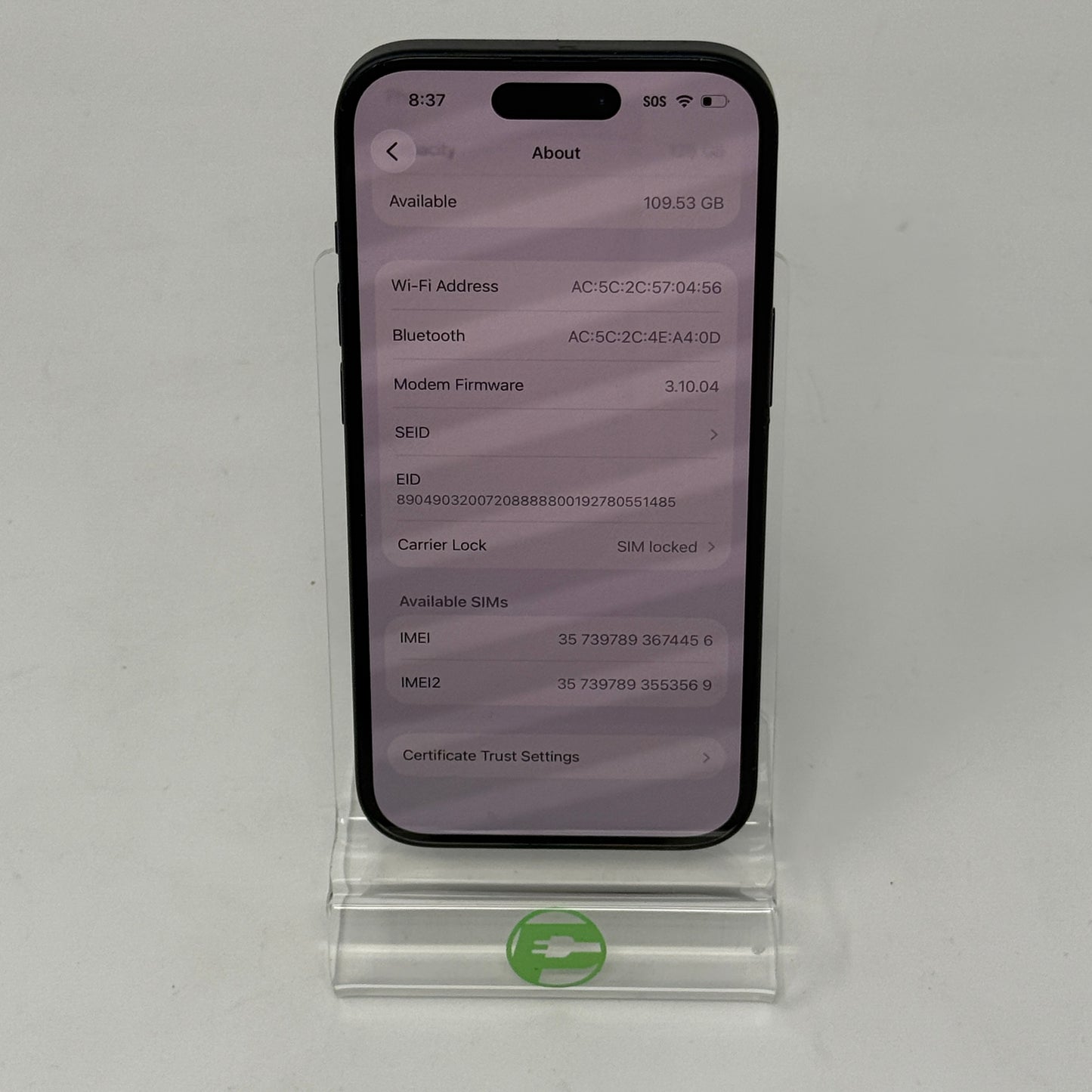 T-Mobile Apple iPhone 15 128GB Black MTLV3LL/A