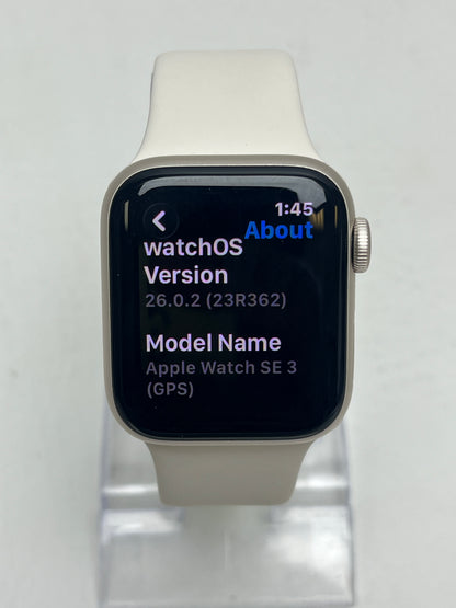 GPS Only Apple Watch SE 3 40MM Starlight Aluminum Starlight Sport Band MEH54LW/A