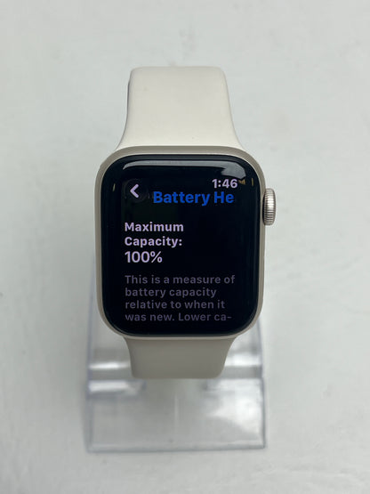 GPS Only Apple Watch SE 3 40MM Starlight Aluminum Starlight Sport Band MEH54LW/A