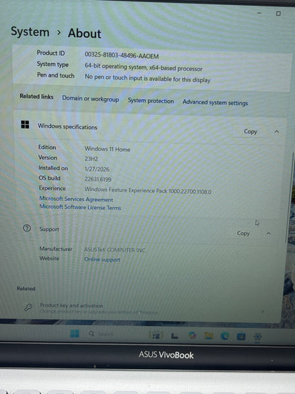 Asus Vivobook 15 X512D 15.6" AMD Ryzen 5 3500U 2.1GHz 6GB RAM 500GB SSD AMD Radeon (TM) Vega 8