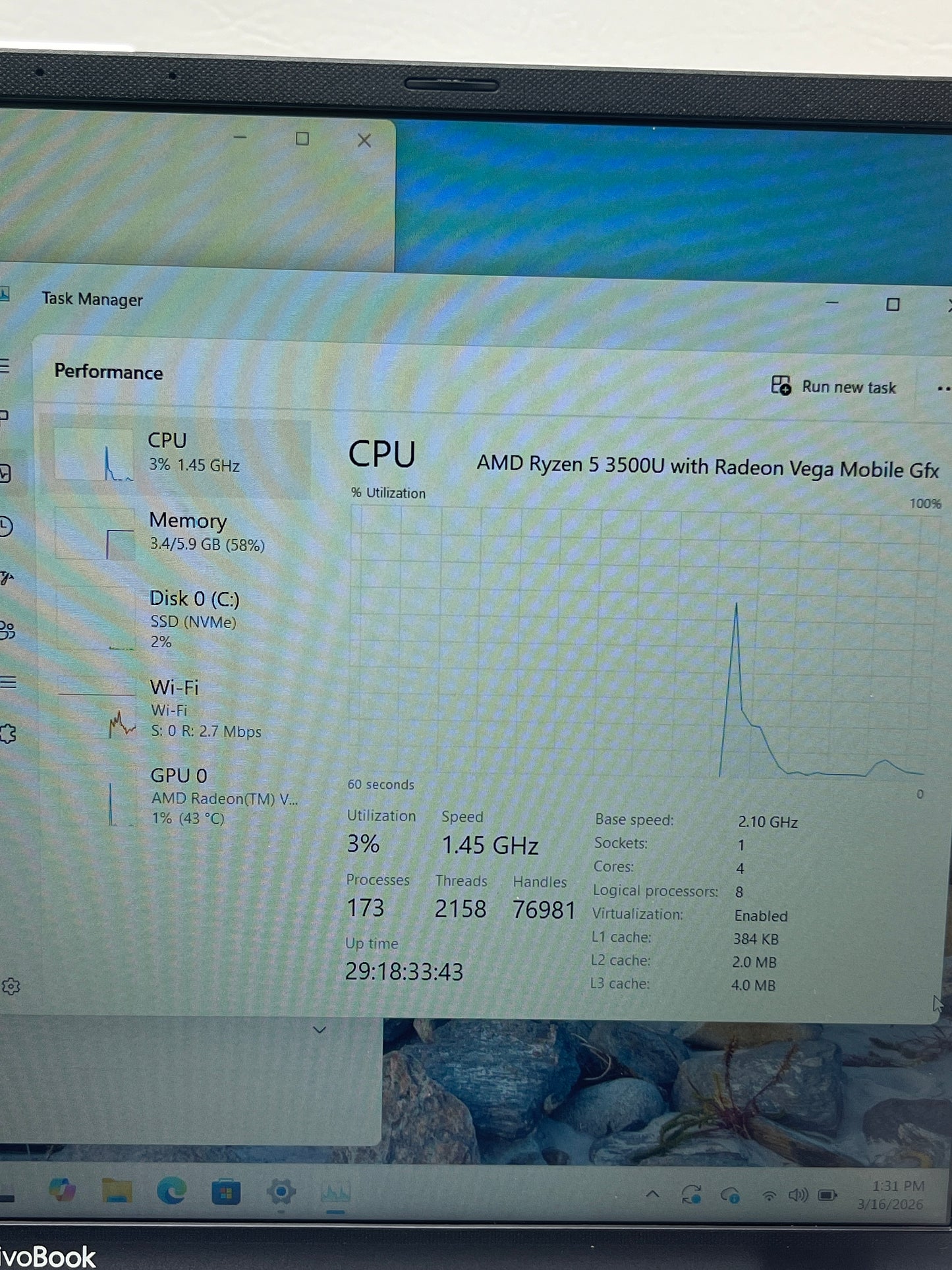 Asus Vivobook 15 X512D 15.6" AMD Ryzen 5 3500U 2.1GHz 6GB RAM 500GB SSD AMD Radeon (TM) Vega 8