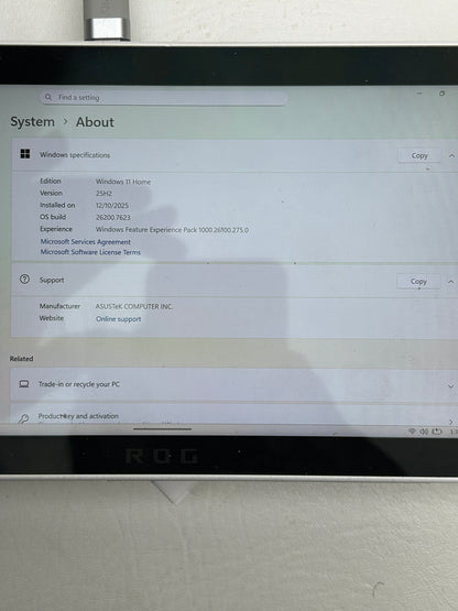 Asus ROG Ally 7" AMD Ryzen Z1 Extreme 16GB RAM 512GB White