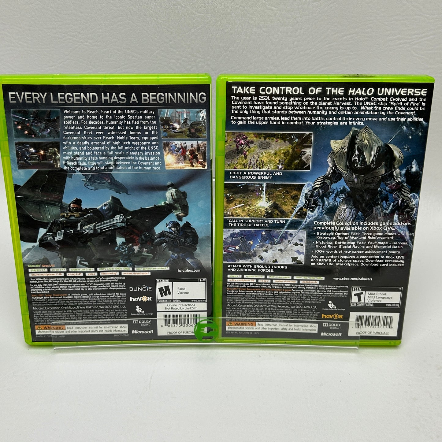 Lot of 2 Games Microsoft Xbox 360 Halo Reach,Halo Wars [Platinum Hits]