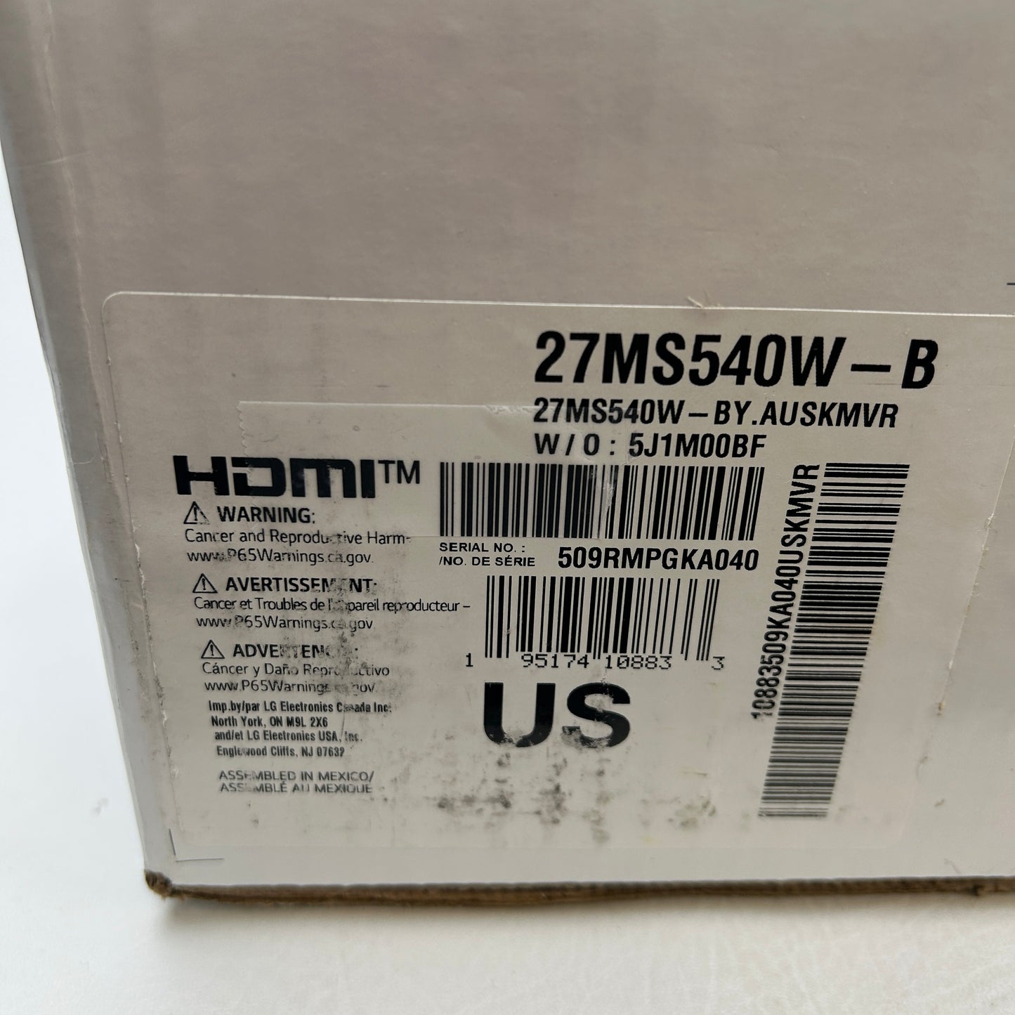 LG 27" 27MS540W IPS 100Hz LED‑Backlit LCD Computer Monitor