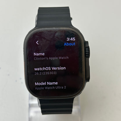Unlocked Apple Watch Ultra 2 49MM Black Titanium Black Ocean Band MX4P3LW/A