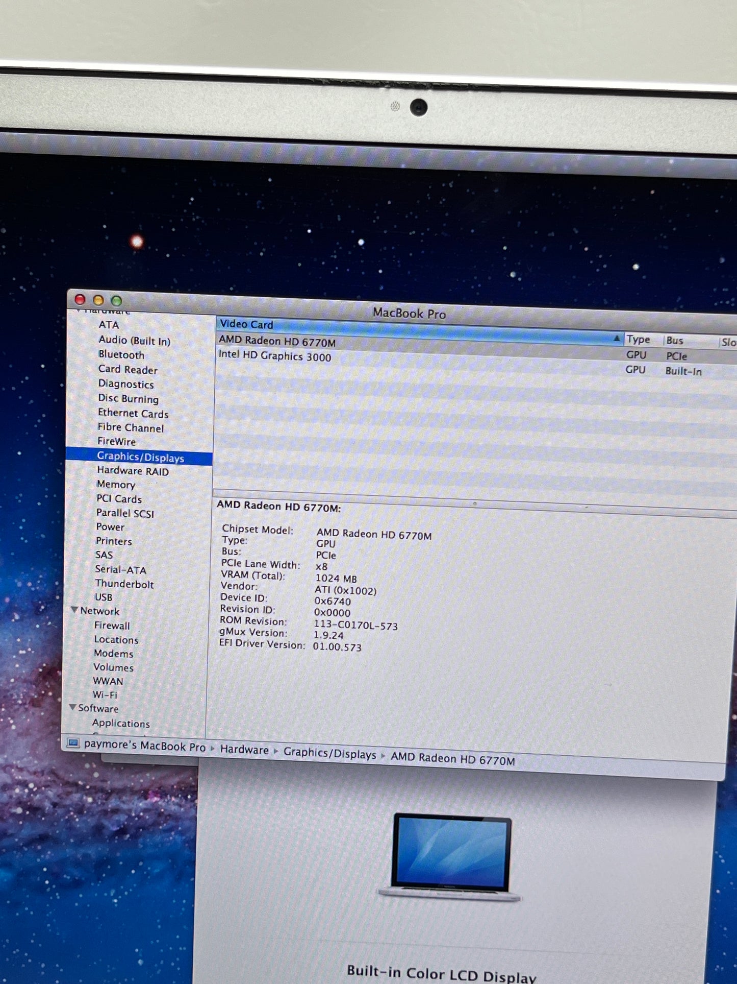 2011 Apple MacBook Pro 16" i7 2.5GHz 4GB RAM 1TB SSD Silver A1297