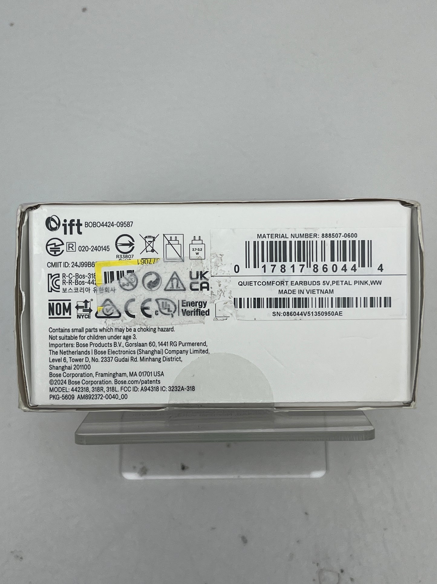 Bose QuietComfort Wireless Noise Cancelling Bluetooth Earbuds Petal Pink