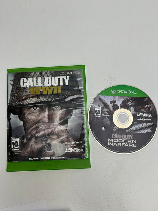 Lots of 2 Games Microsoft Xbox One Call of Duty WWII,Call Of Duty 4 Modern Warfare&nbsp;
