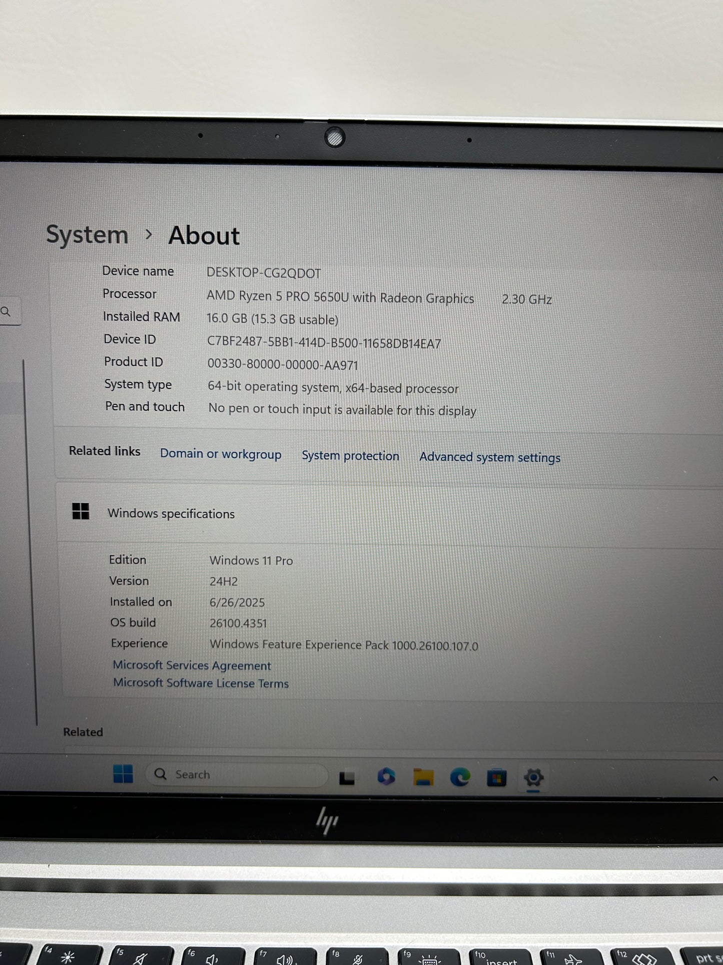 Bios Locked/HP EliteBook 845 G8 14" AMD Ryzen 5 Pro 5650U 2.3GHz 16GB RAM 512GB SSD