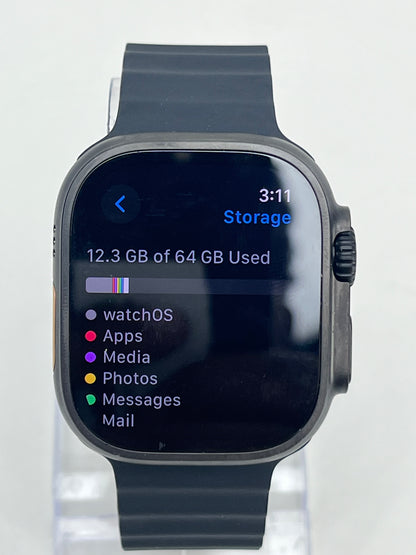 Unlocked Apple Watch Ultra 2 49MM Black Titanium Black Ocean Band  MX4P3LW/A