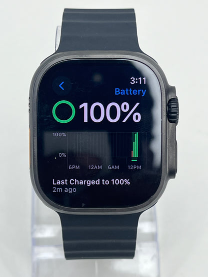Unlocked Apple Watch Ultra 2 49MM Black Titanium Black Ocean Band  MX4P3LW/A