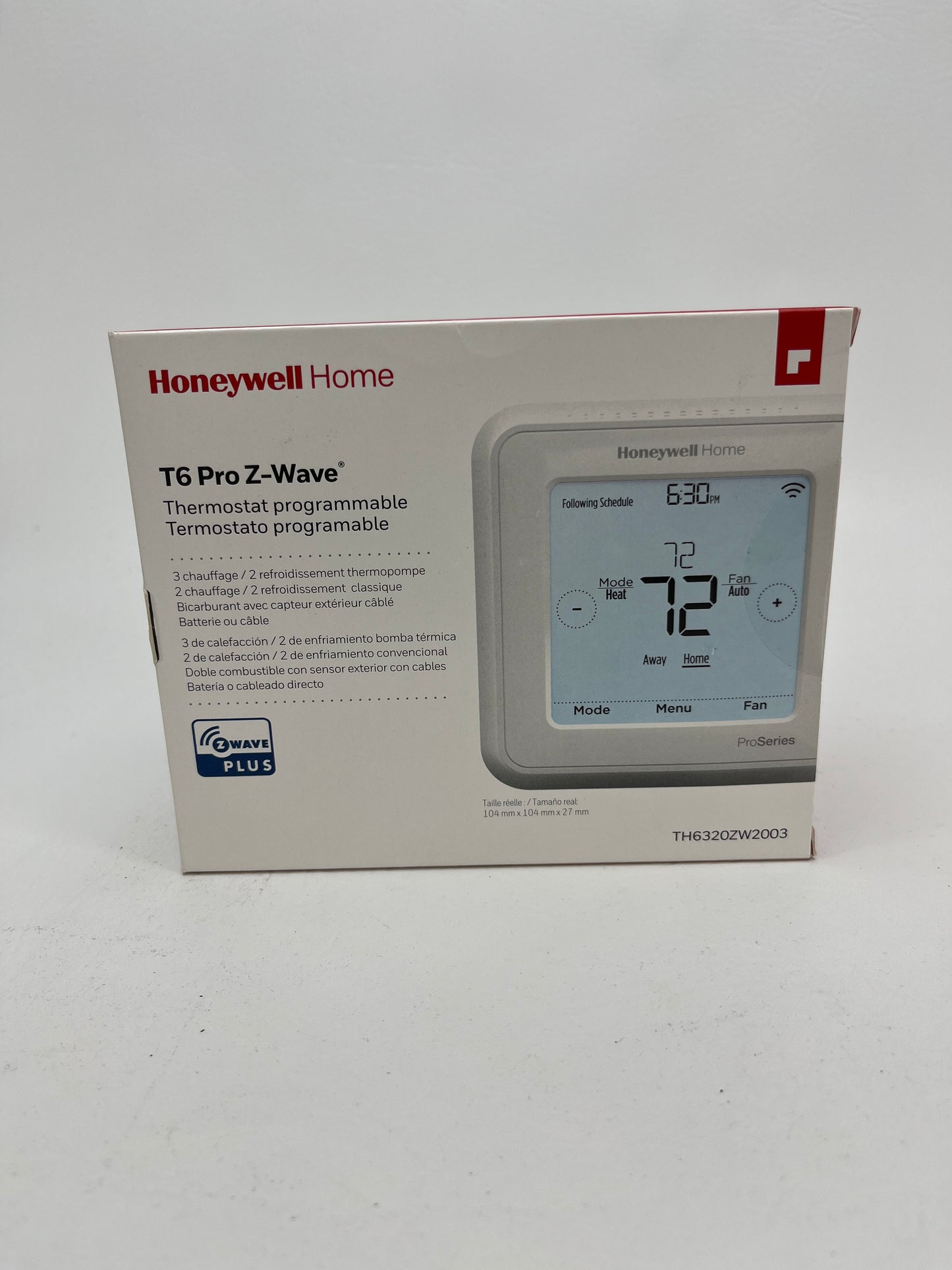 Honeywell Home T6 Pro Z-Wave Programmable Thermostat TH6320ZW2003