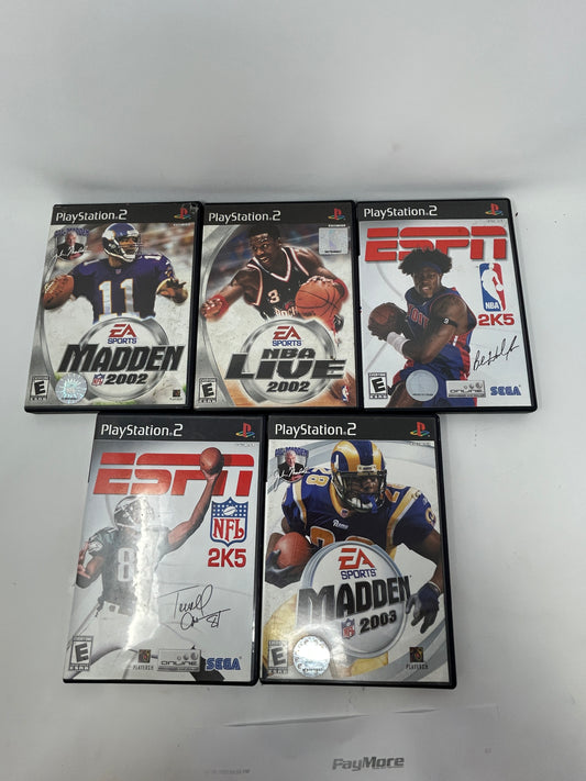 Lot of 5 Games Sony PlayStation 2 PS2 