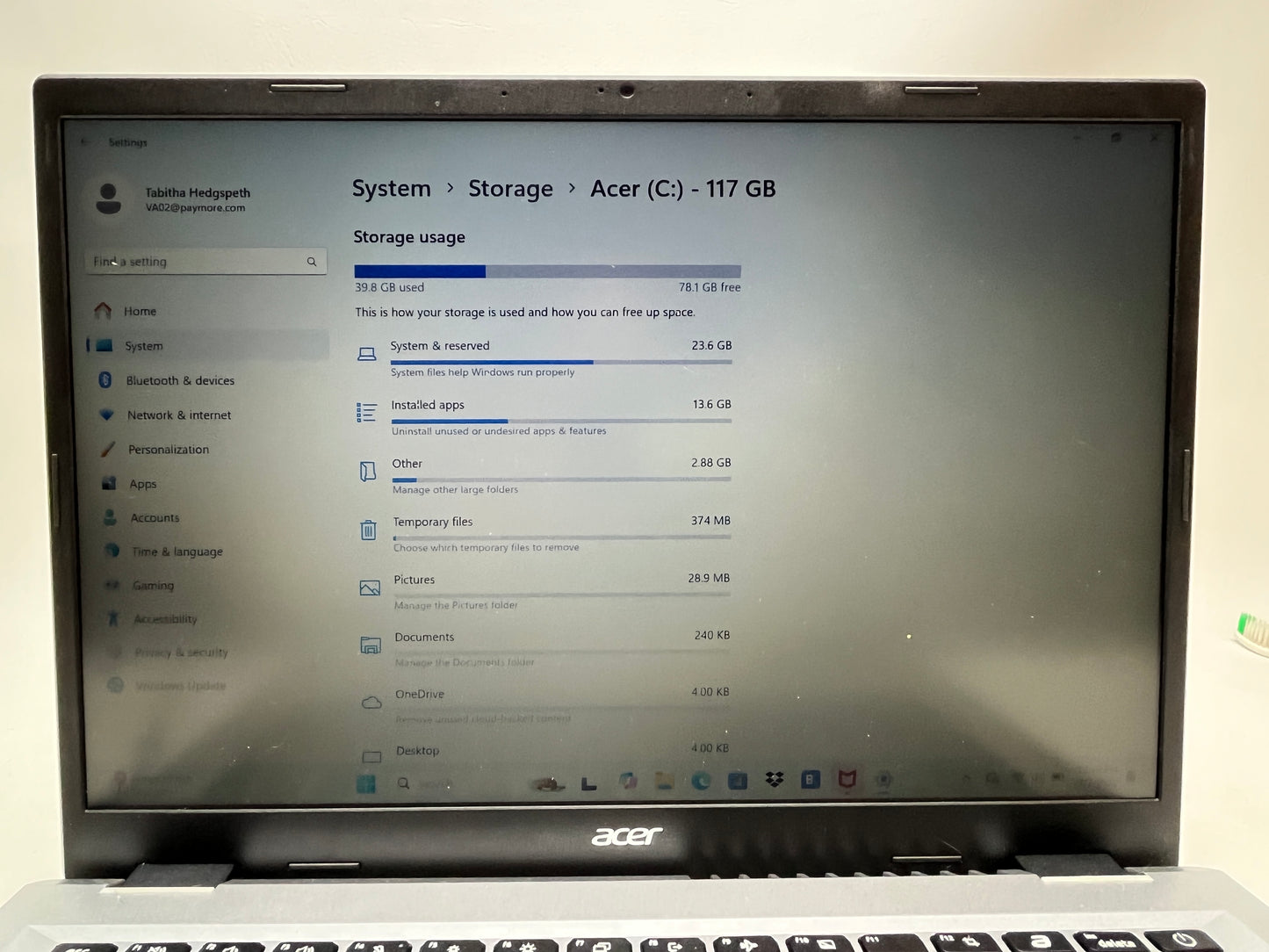 Acer Aspire go 14 AG14-21P 14" Ryzen 3 7320U 2.4GHz 8GB RAM 128GB SSD
