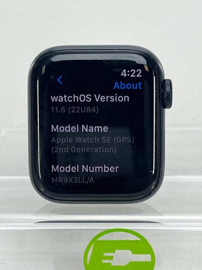 GPS Only Apple Watch SE 2ndGen 40MM Midnight Aluminum Black Sport Band MR9X3LL/A