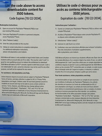 Minecraft (Sony PlayStation 5 PS5, 2024)