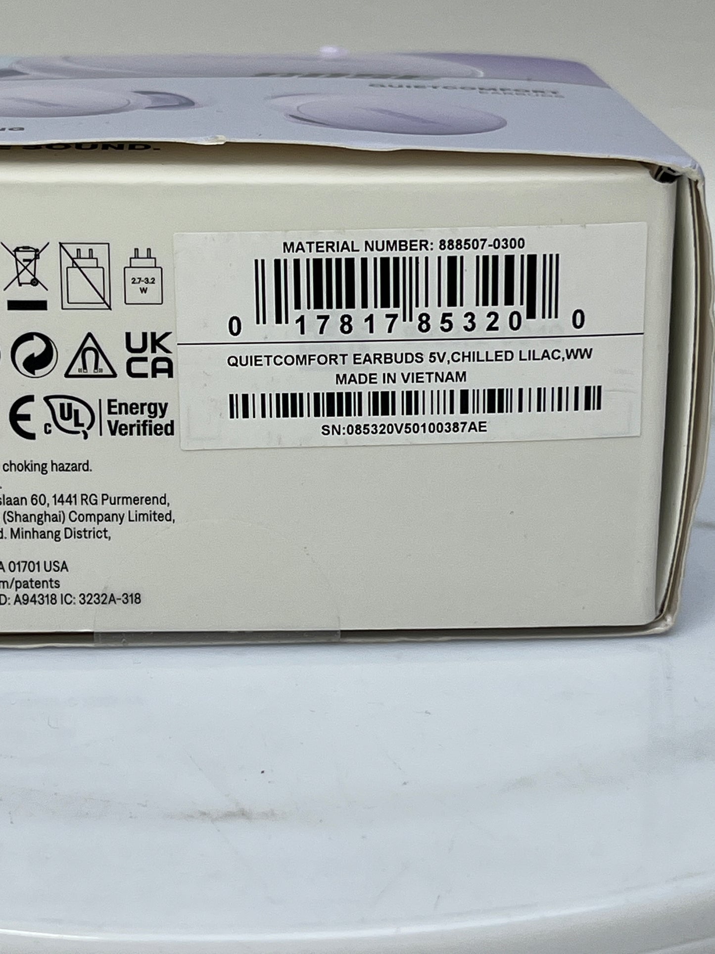 New Bose QuietComfort In-Ear Noise Cancelling Bluetooth Earbuds Purple 888507-0300