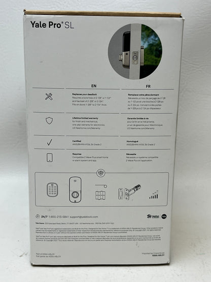 New Yale Pro SL Pushbutton Deadbolt Z-Wave Lock- Satin Nickel YRD136-ZW2-619