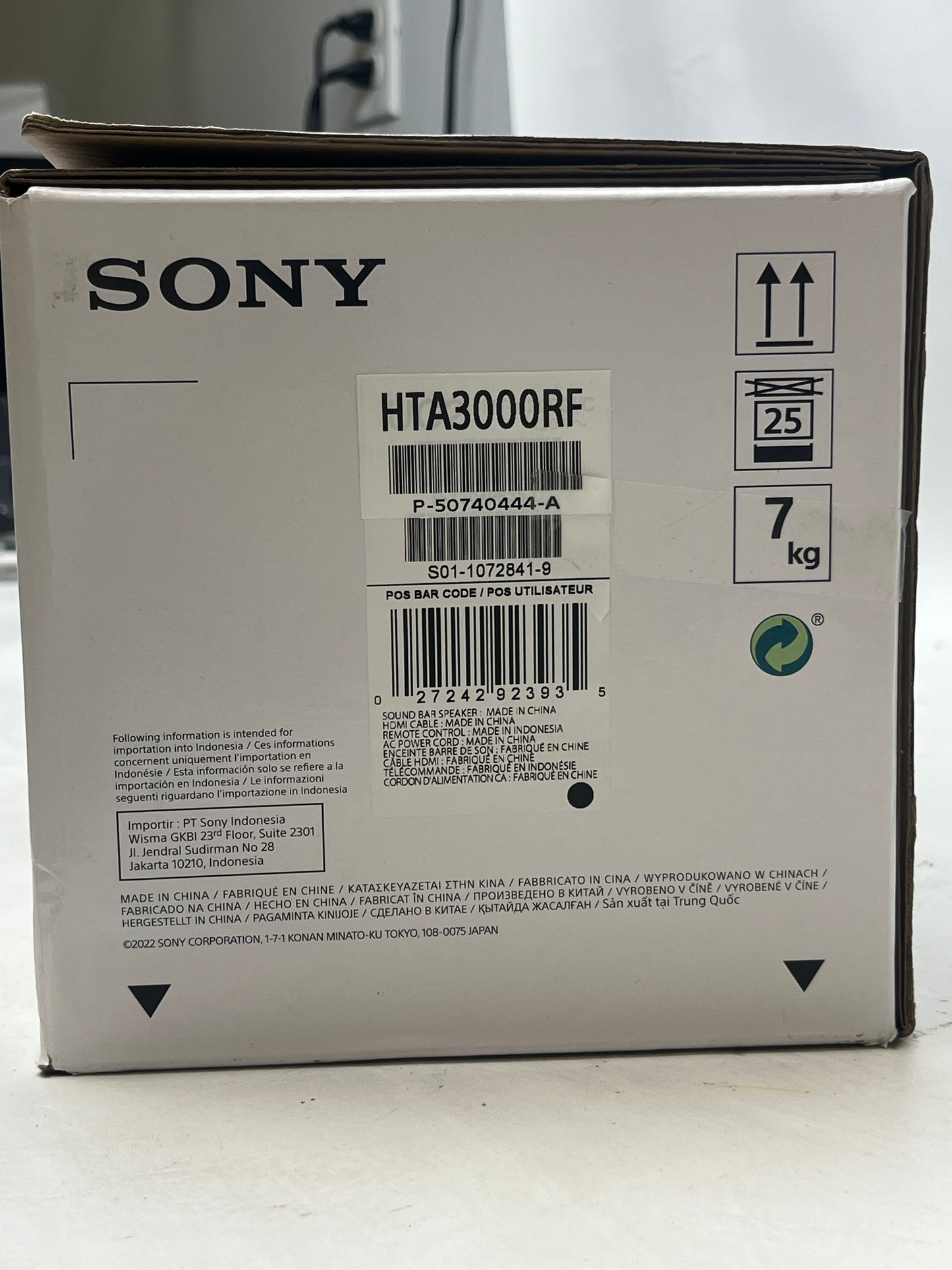New Sony HT-A3000 3.1ch Dolby Atmos Soundbar Black 360 Spatial Sound