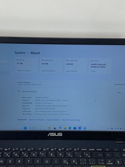 ASUS Vivobook E510 9560ngw 15.6″ Celeron N4500 1.10Ghz 4GB RAM 128GB SSD