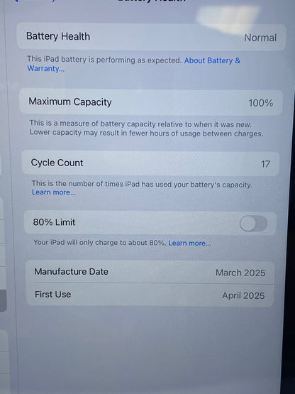 WiFi Only Apple iPad 11" (A16) 128GB Silver MD7F4LL/A