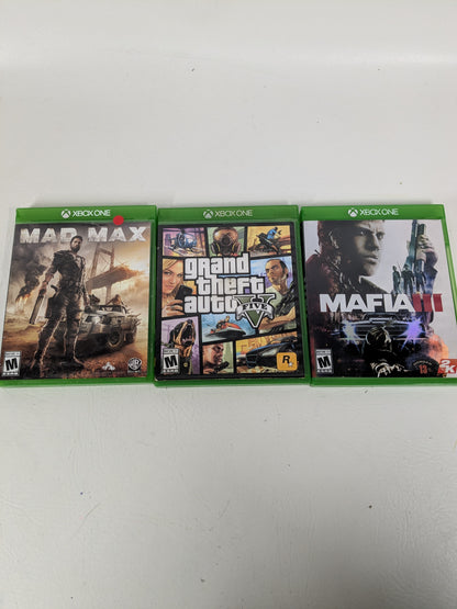Lot of 3 Microsoft Xbox One Games Mad Max Grand Theft Auto V GTA 5 Mafia III
