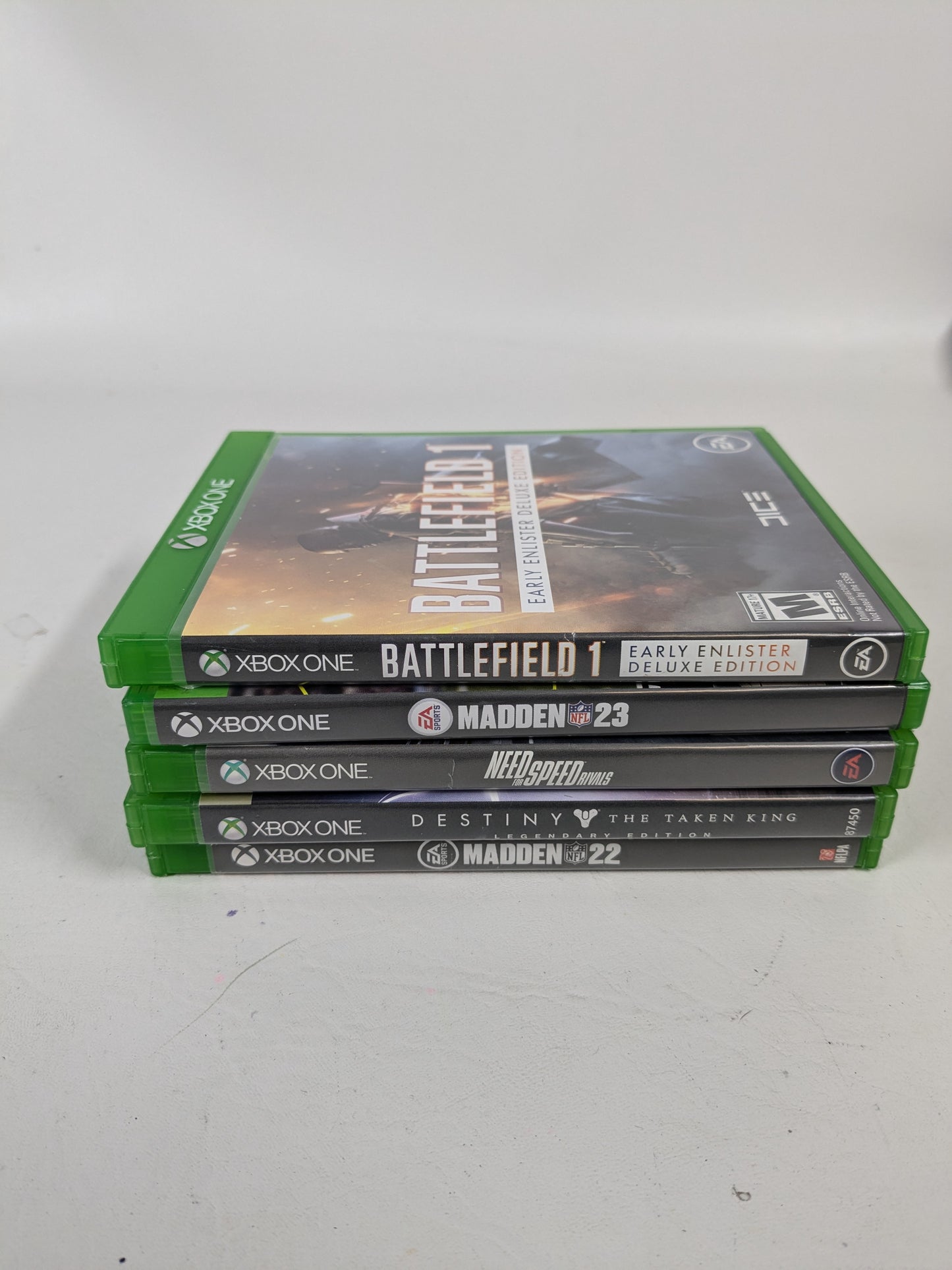Lot of 5 Microsoft Xbox One Games Madden NFL 22 23 Destiny Taken King NFS Rivals