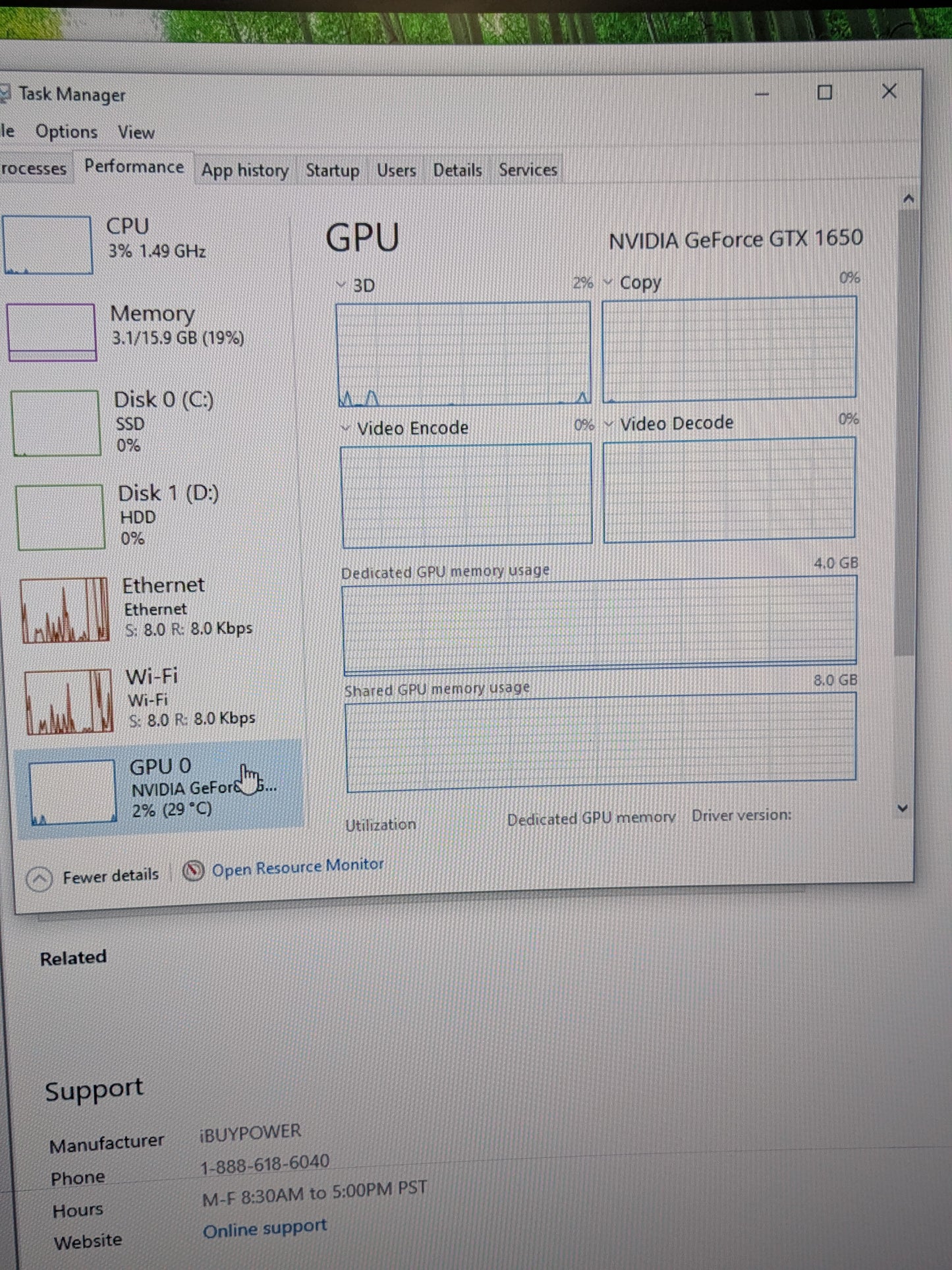 iBuyPower Custom PC Core i3-9100F 3.60GHz 16GB RAM 1TB SSD Nvidia GeForce GTX 16