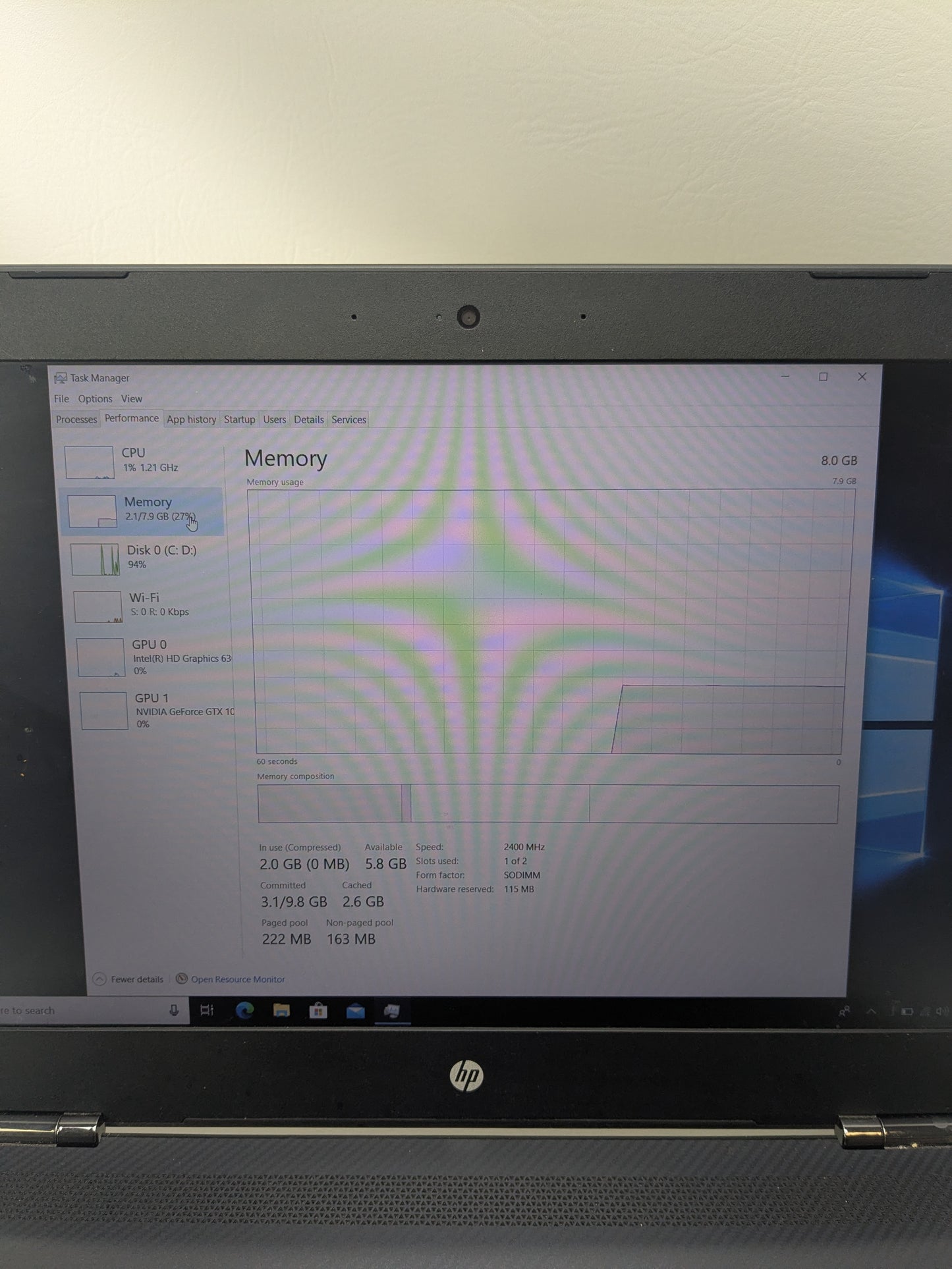 HP Omen QEOIGAAG 15.6" i7-7700HQ 2.8GHz 8GB RAM 1TB SSD GeForce GTX 1050