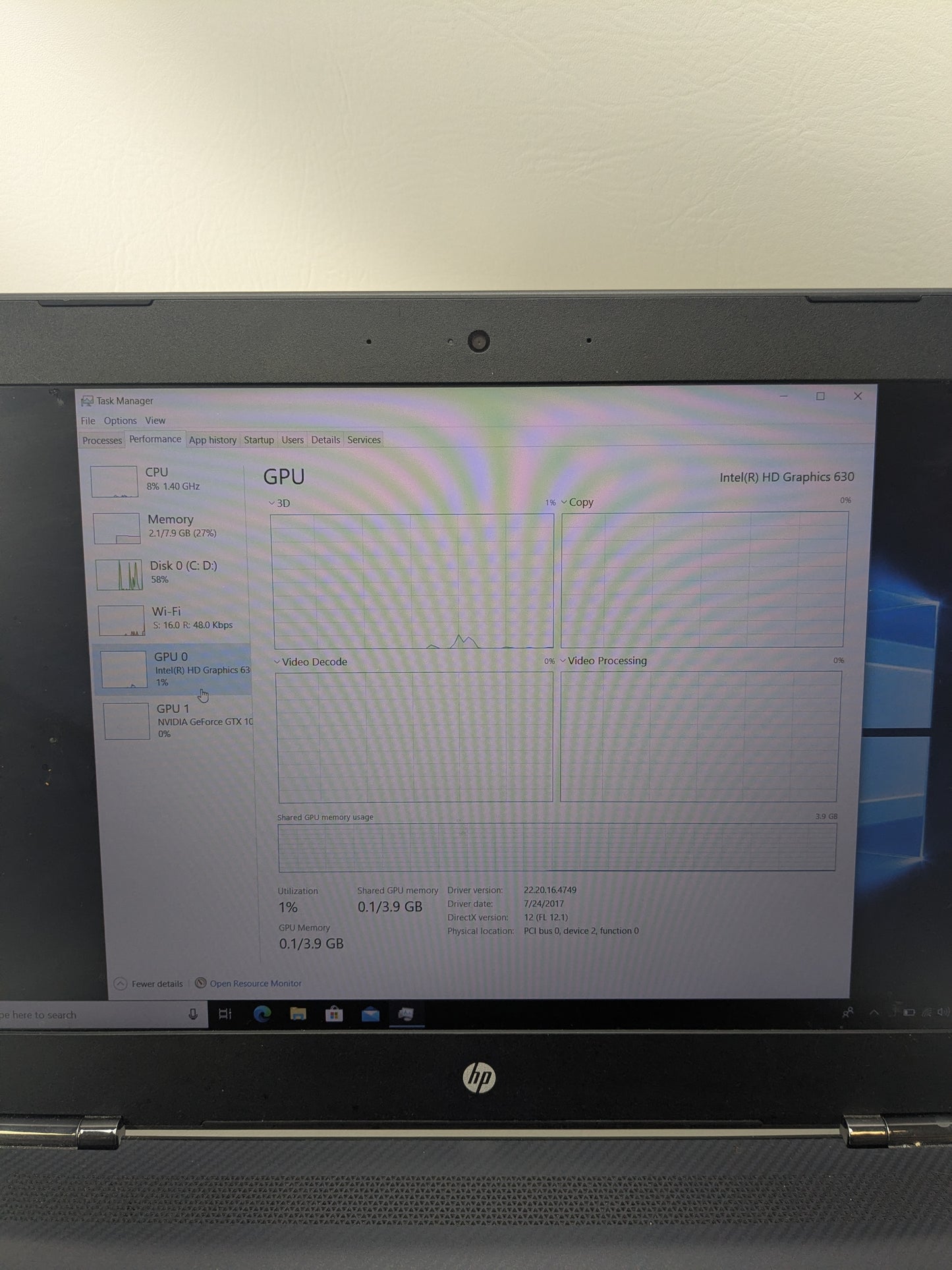 HP Omen QEOIGAAG 15.6" i7-7700HQ 2.8GHz 8GB RAM 1TB SSD GeForce GTX 1050