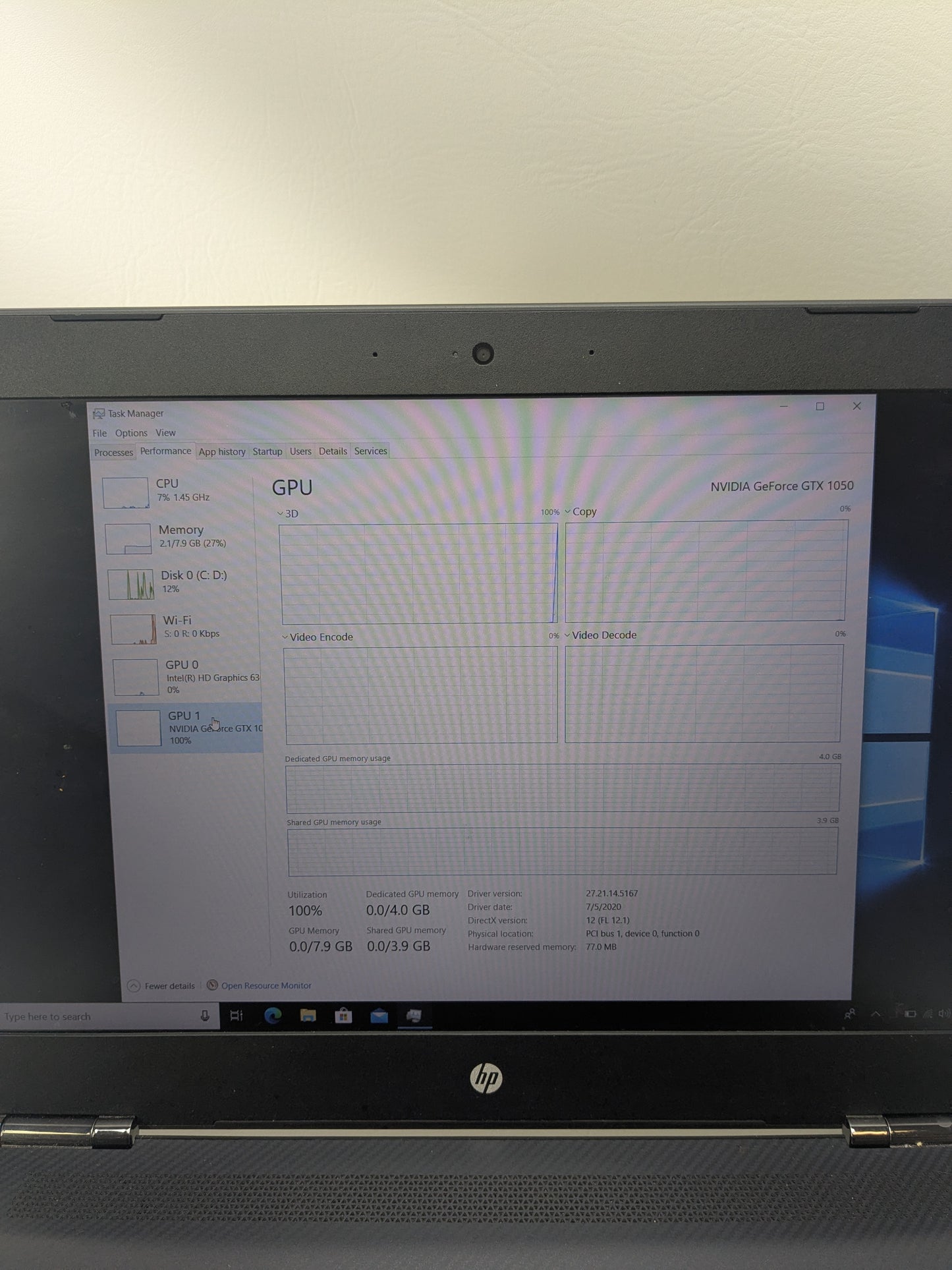 HP Omen QEOIGAAG 15.6" i7-7700HQ 2.8GHz 8GB RAM 1TB SSD GeForce GTX 1050