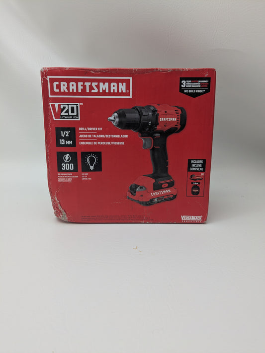 New Craftsman 20V MAX 1/2 Inch Drill Driver Kit CMCD702D1