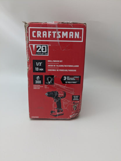 New Craftsman 20V MAX 1/2 Inch Drill Driver Kit CMCD702D1