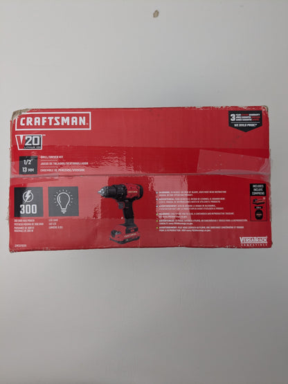 New Craftsman 20V MAX 1/2 Inch Drill Driver Kit CMCD702D1