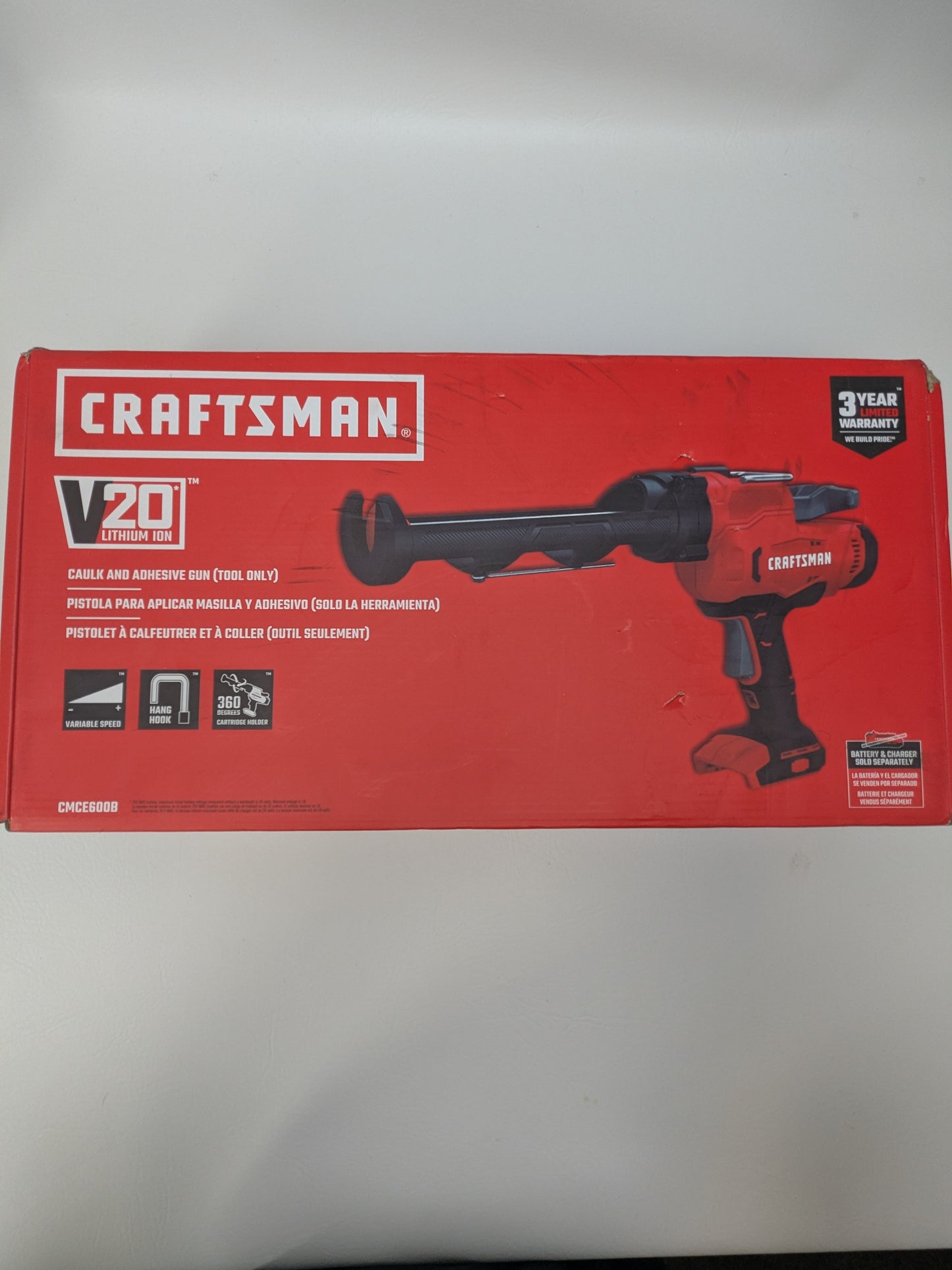 New Craftsman 20V Cordless Caulk Gun CMCE600B