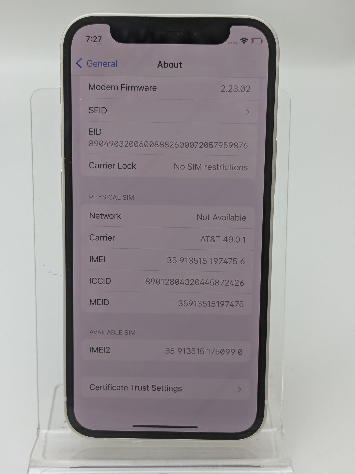 Factory Unlocked Apple iPhone 12 Mini 64GB White MG613LL/A
