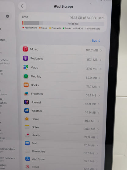 WiFi Only Apple iPad 9th Gen 64GB Space Gray MK2K3LL/A