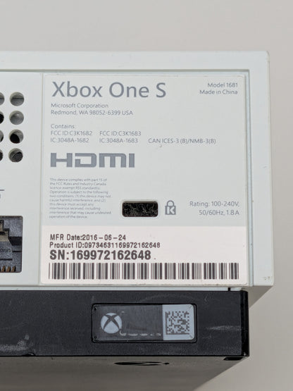 Microsoft Xbox One S 1TB Console Gaming System White 1681