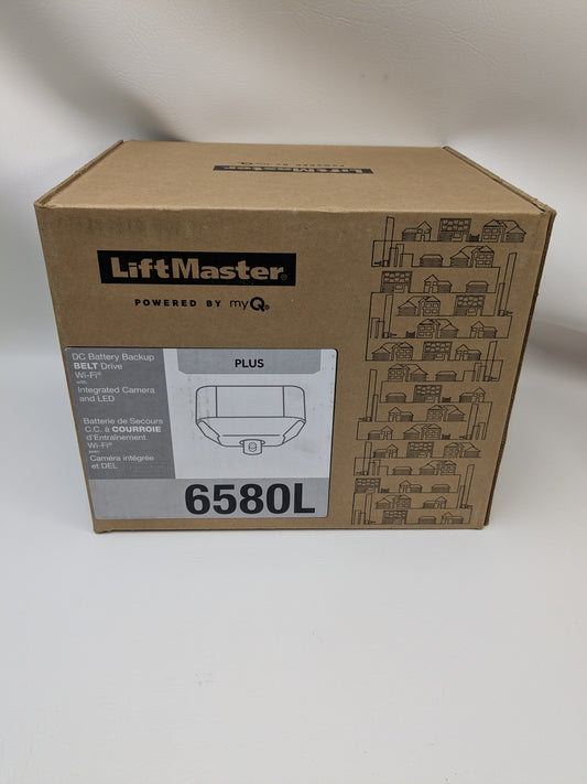 New Liftmaster 6580L 1HPs DC Belt Garage Door Opener w/ Camera & Battery Backup