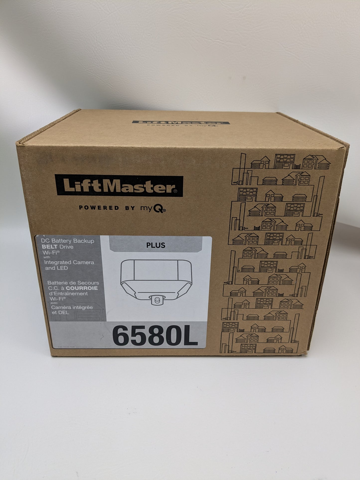 New Liftmaster 6580L 1HPs DC Belt Garage Door Opener w/ Camera & Battery Backup