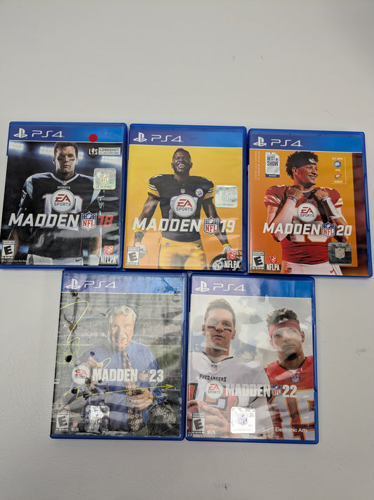 Lot of 5 PS4 Games Madden NFL 18 19 20 22 23 EA Sports Football Bundle