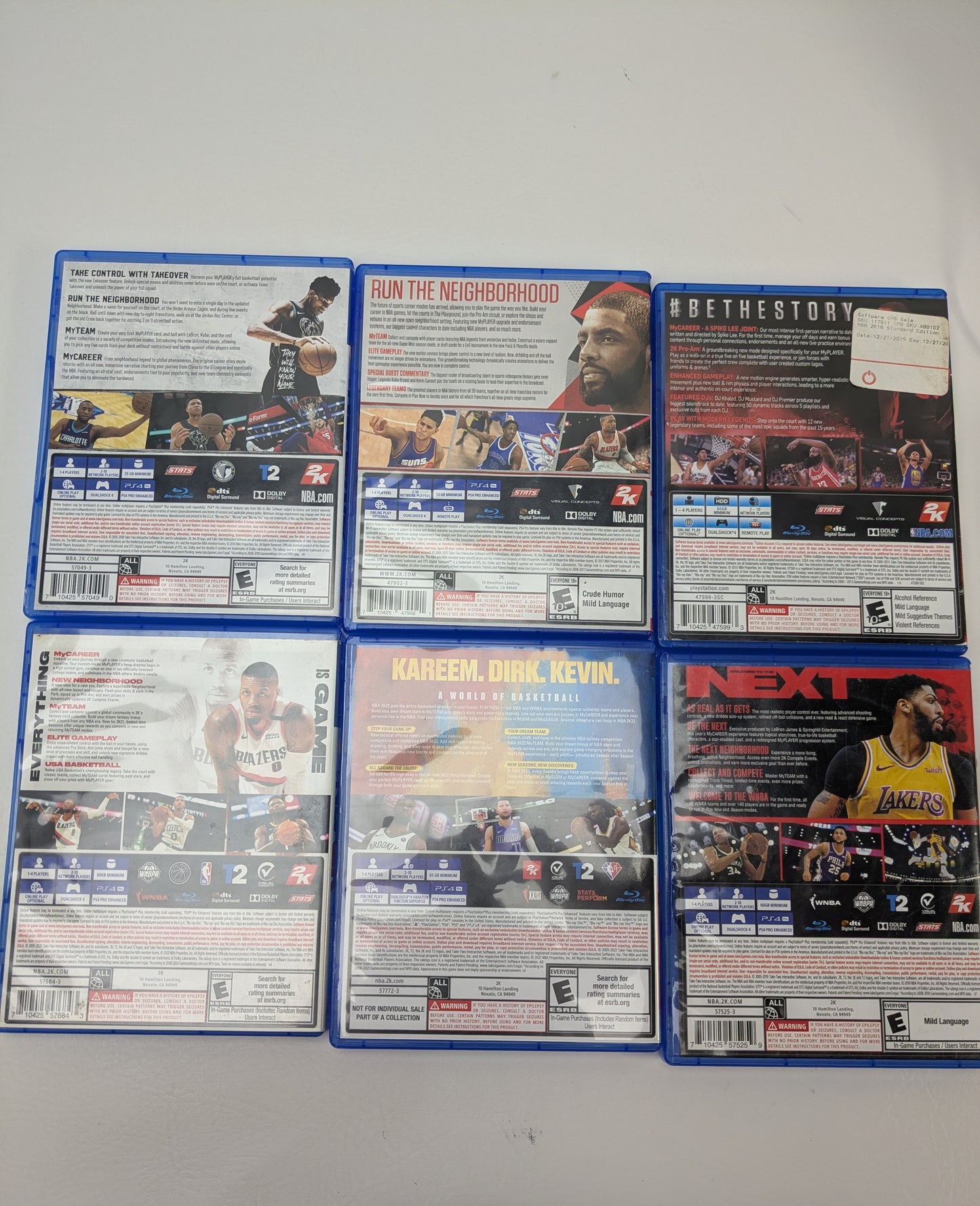 Lot of 6 PS4 Games NBA 2K16 2K18 2K19 2K20 2K21 2K22 Basketball Bundle