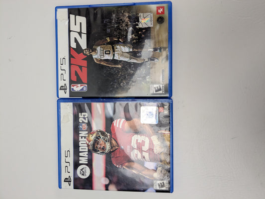 Lot of 2 Sony PlayStation 5 PS5 Games Madden NFL 25,NBA 2K25 