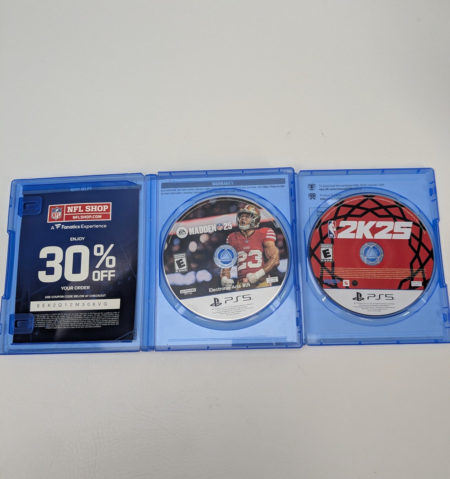 Lot of 2 Sony PlayStation 5 PS5 Games Madden NFL 25,NBA 2K25 